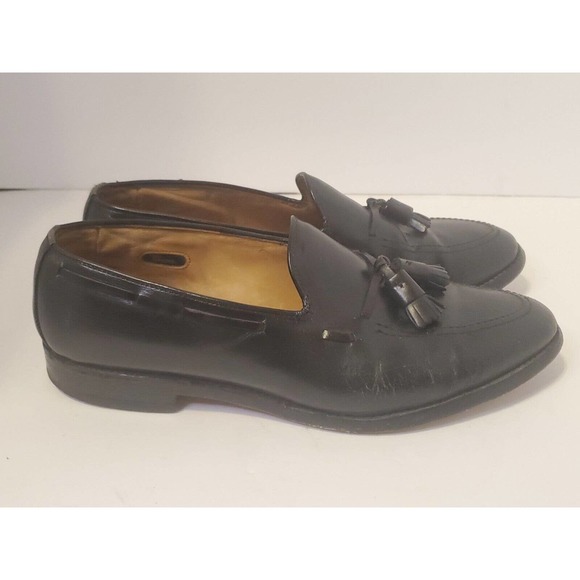 Allen Edmonds Black Leather Slip On Dress Tassel Loafers Shoes Men's 10.5 D - Picture 3 of 8